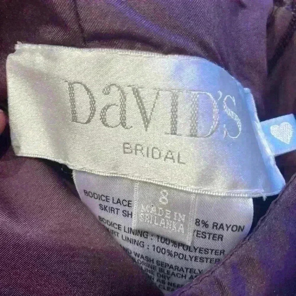 Purple David’s bridal bridesmaids dress - Picture 4 of 4